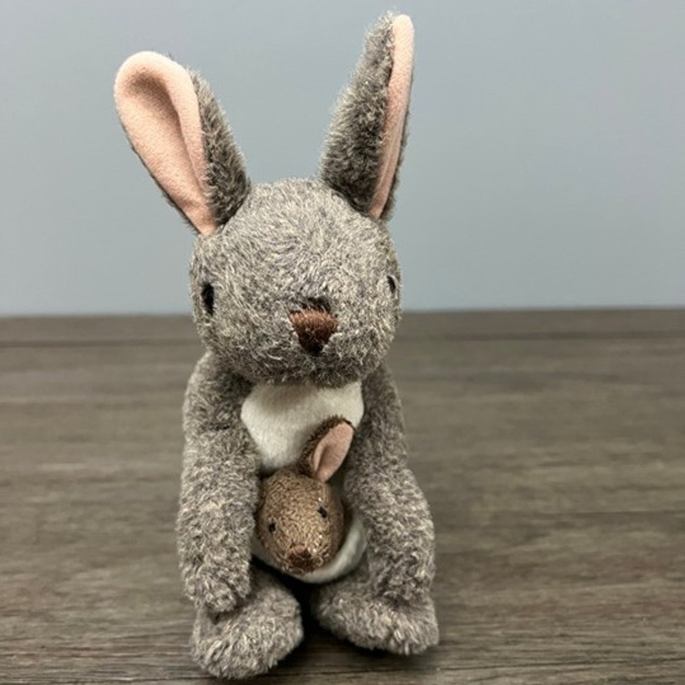 Wild Republic Kangaroo and Joey Plush Stuffed Animal Grey 8 Inch Outback Toy